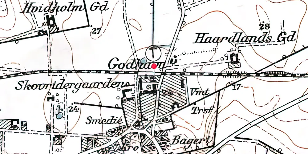 Historisk kort over Godhavn Trinbræt 