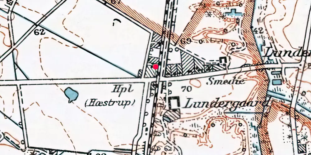 Historisk kort over Hæstrup Trinbræt