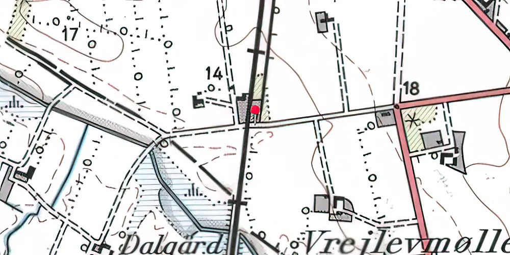 Historisk kort over Gunderup Trinbræt