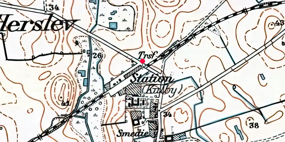 Historisk kort over Kulby Station 