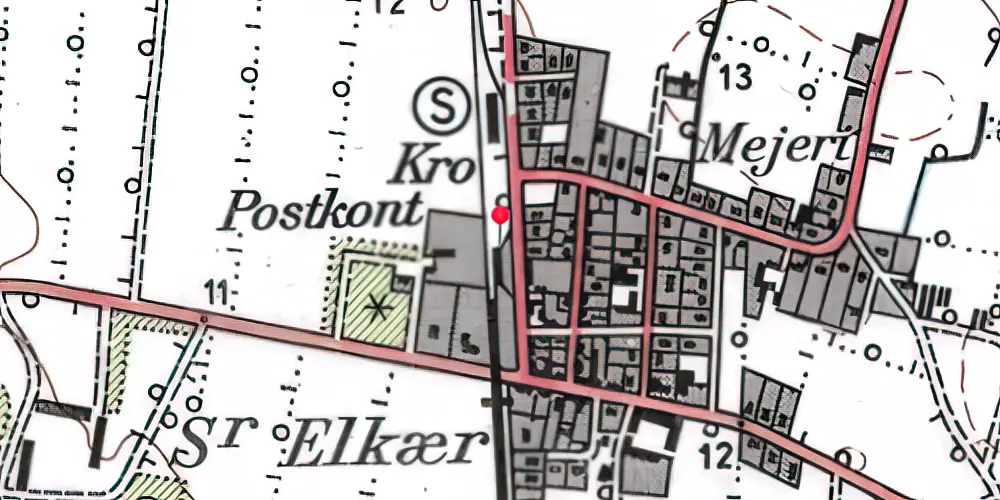 Historisk kort over Sulsted Teknisk Station 