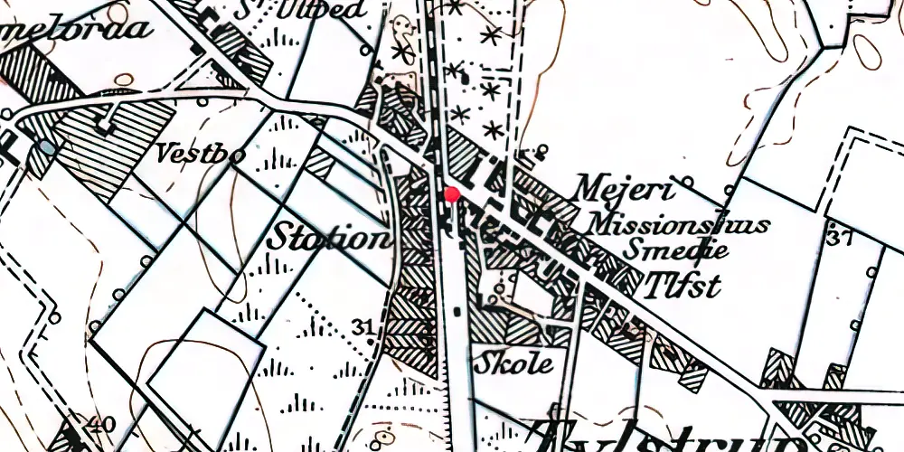 Historisk kort over Tylstrup Station