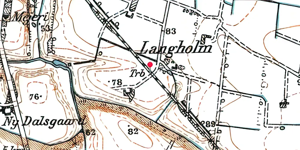 Historisk kort over Langholm Trinbræt