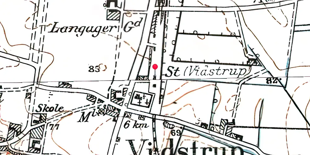 Historisk kort over Vidstrup Station