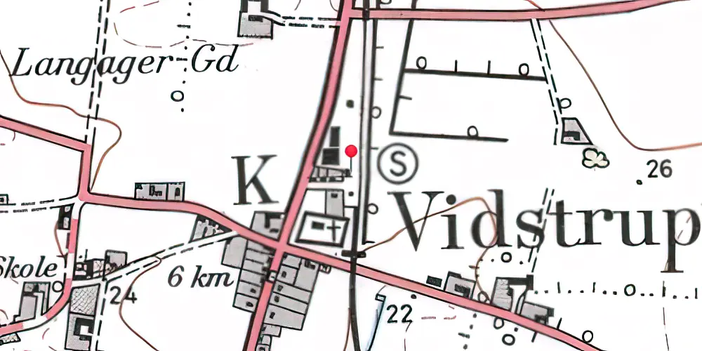 Historisk kort over Vidstrup Station 