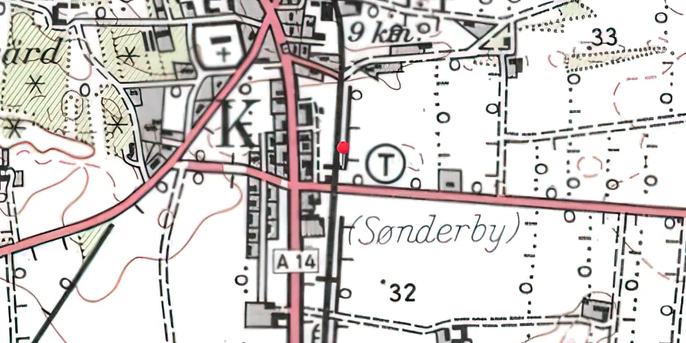 Historisk kort over Sønderby Trinbræt