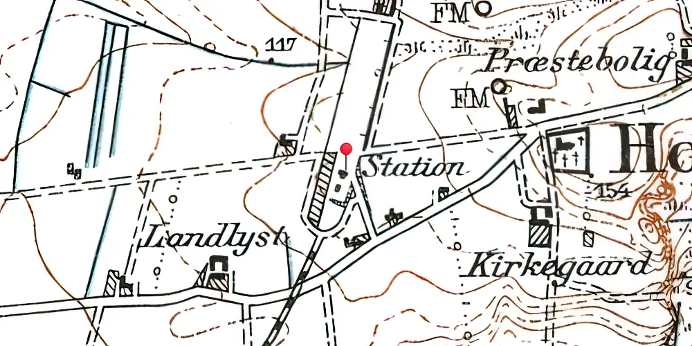 Historisk kort over Horne Station