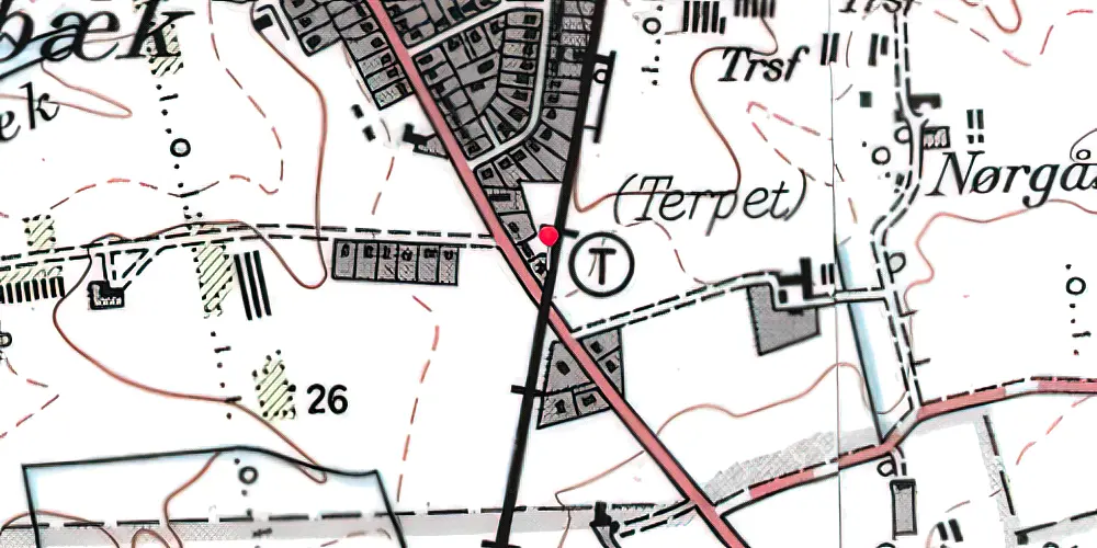 Historisk kort over Emmersbæk Trinbræt