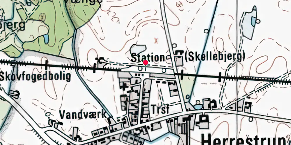 Historisk kort over Skellebjerg Station