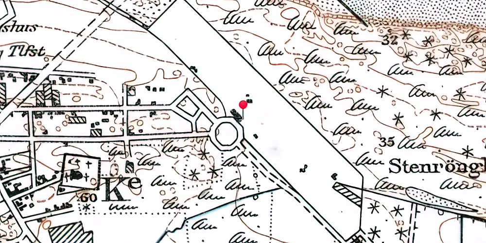 Historisk kort over Hirtshals Station [1925-1928]