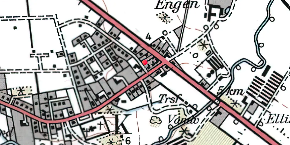 Historisk kort over Elling Nordjylland Holdeplads [1890-1924]