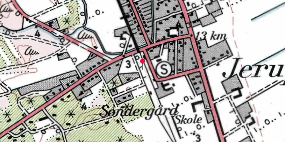 Historisk kort over Jerup Station 