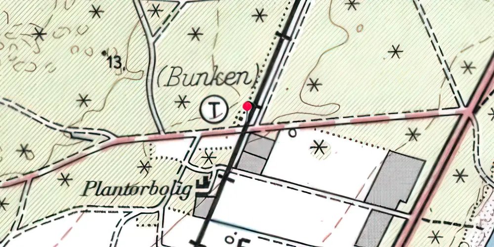 Historisk kort over Bunken Trinbræt