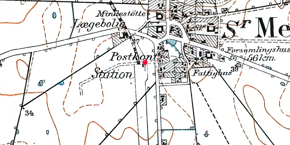 Historisk kort over Mern Station