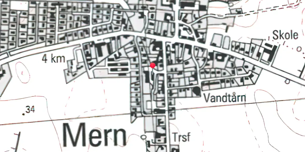 Historisk kort over Mern Station 