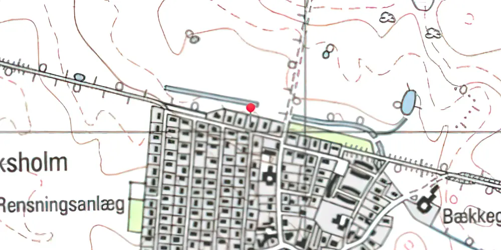 Historisk kort over Rønnebæk Trinbræt med Sidespor