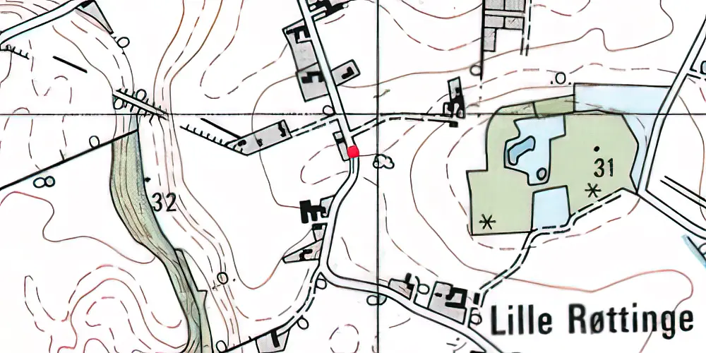 Historisk kort over Lille Røttinge Trinbræt