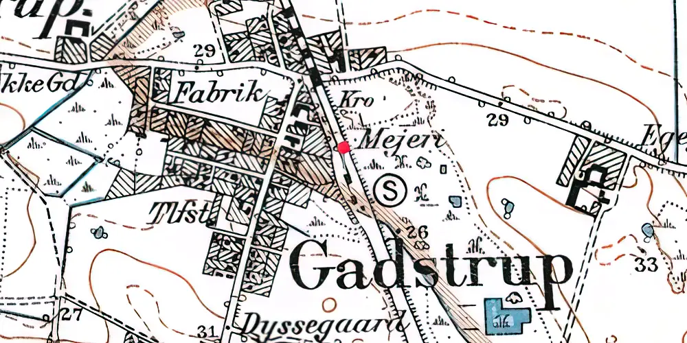 Historisk kort over Gadstrup Station