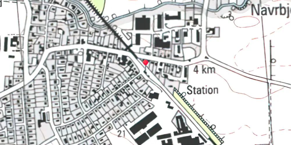 Historisk kort over Lille Skensved Station