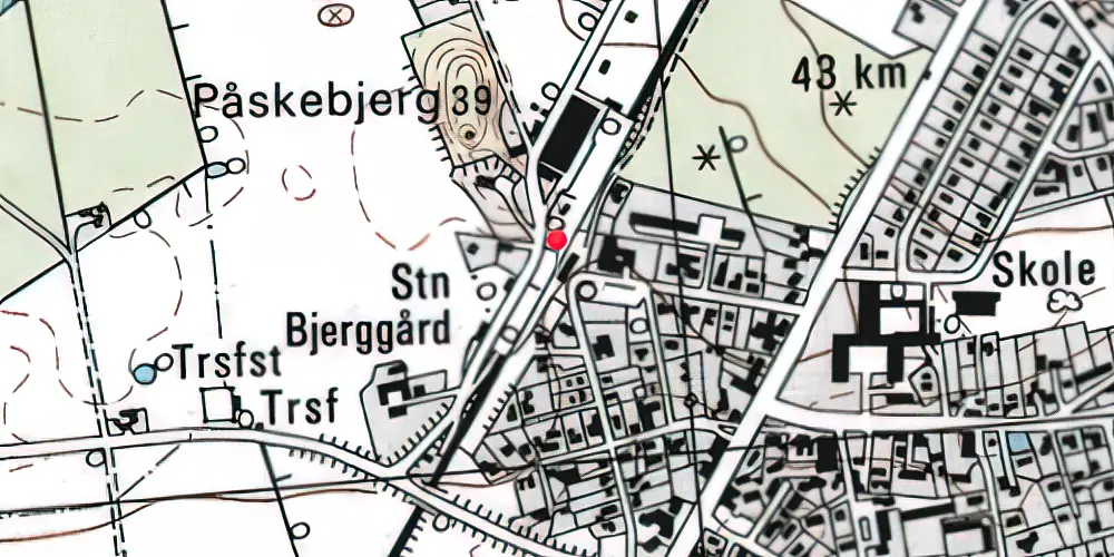 Historisk kort over Herfølge Station 