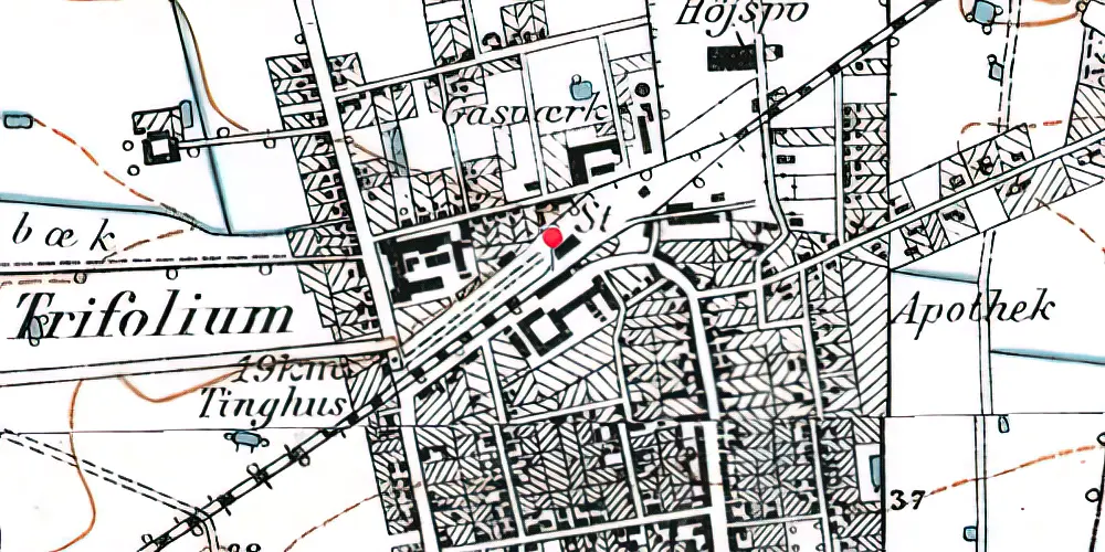 Historisk kort over Haslev Station
