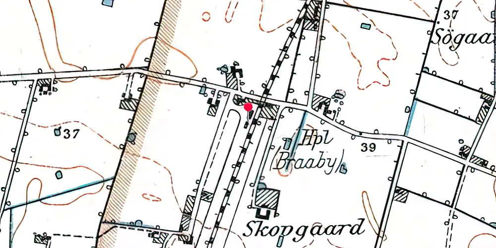 Historisk kort over Bråby Station 