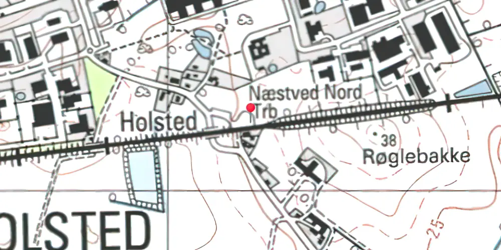 Historisk kort over Næstved Nord Trinbræt