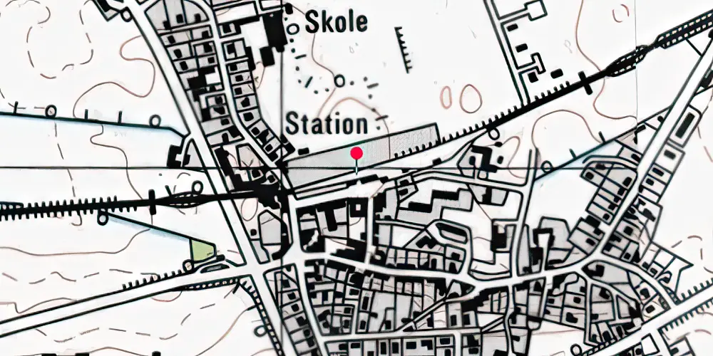 Historisk kort over Store Merløse Station