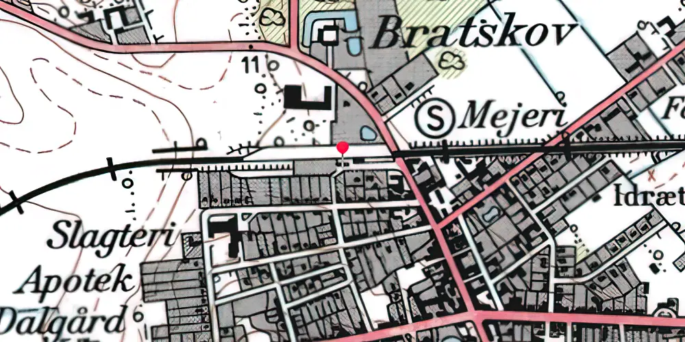 Historisk kort over Brovst Station
