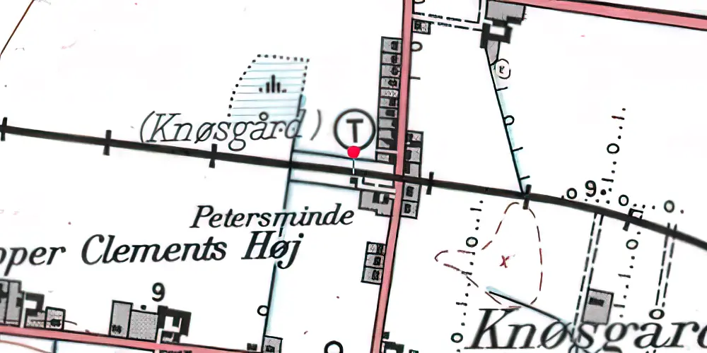 Historisk kort over Knøsgaard Trinbræt