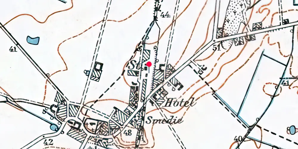 Historisk kort over Kirke Eskilstrup Station 