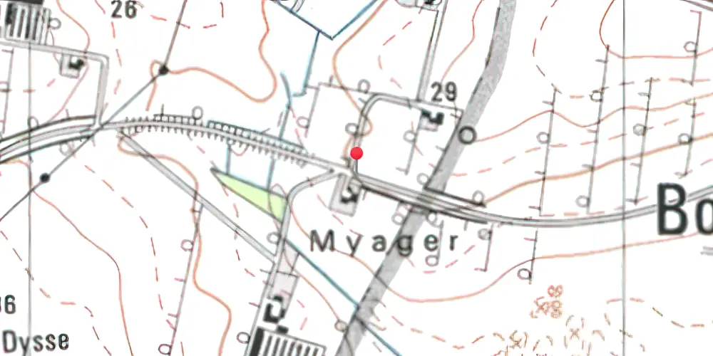 Historisk kort over Myager Trinbræt