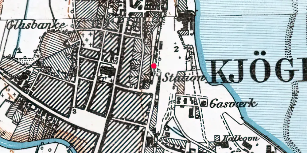 Historisk kort over Køge Vest Station