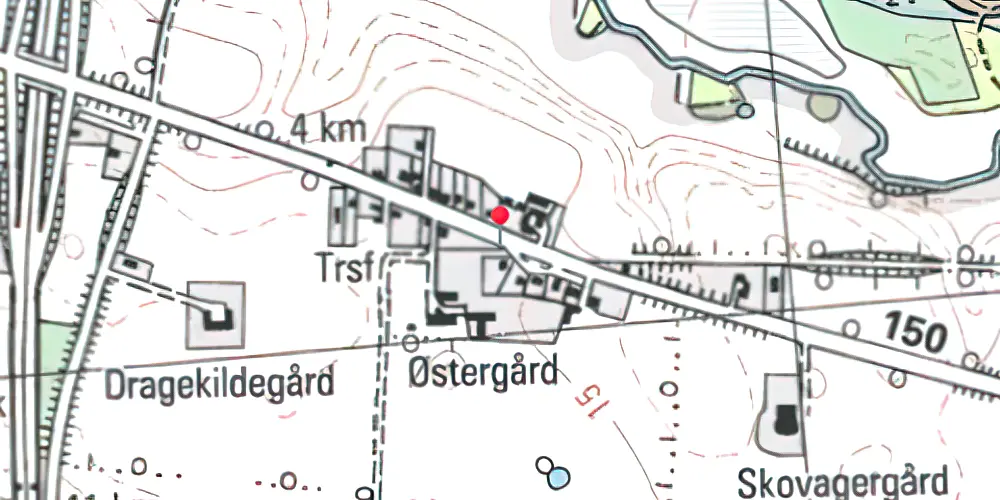 Historisk kort over Lellinge Østermark Trinbræt