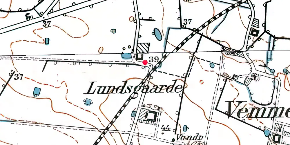 Historisk kort over Lundsgaardsvej Trinbræt