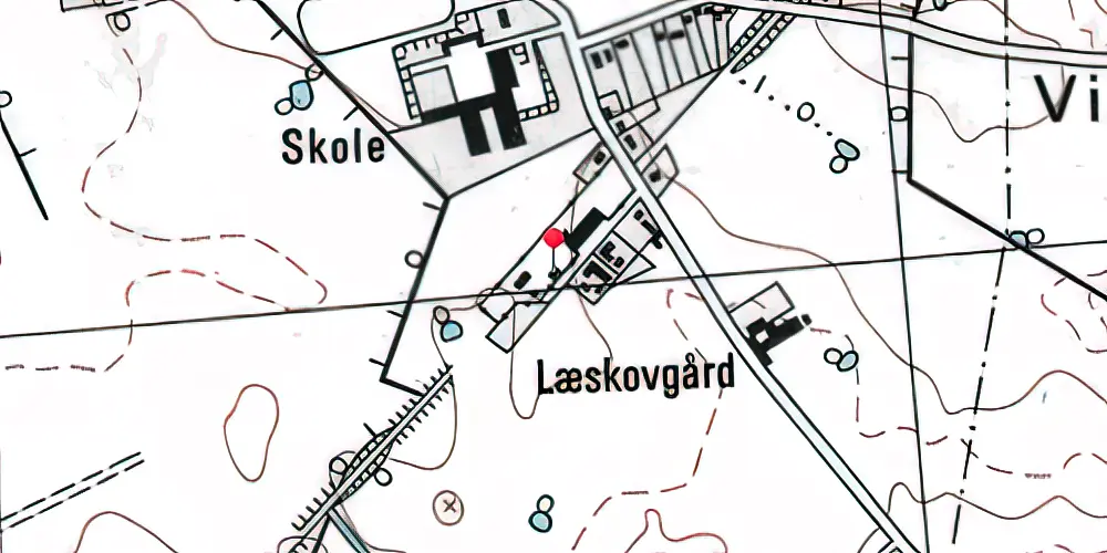 Historisk kort over Bjæverskov Station 