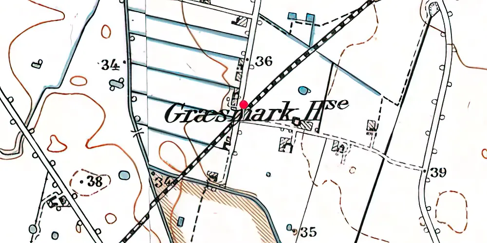 Historisk kort over Græsmarksvej Trinbræt med Sidespor 
