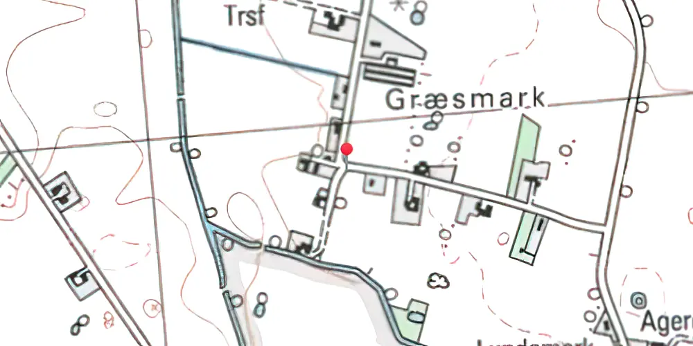Historisk kort over Græsmarksvej Trinbræt med Sidespor