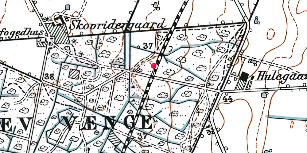 Historisk kort over Gørslev Vænge Trinbræt