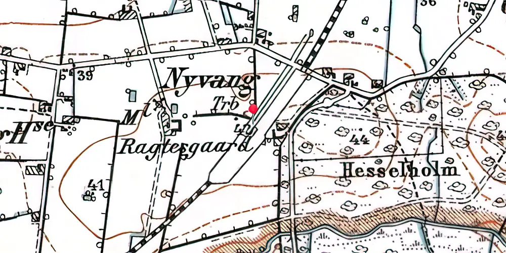 Historisk kort over Nyvang Trinbræt
