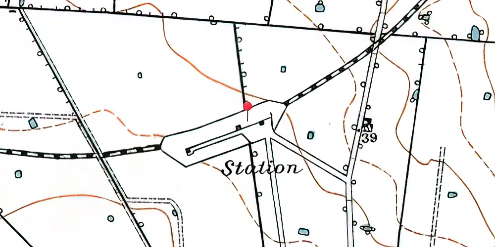 Historisk kort over Ørslev Station