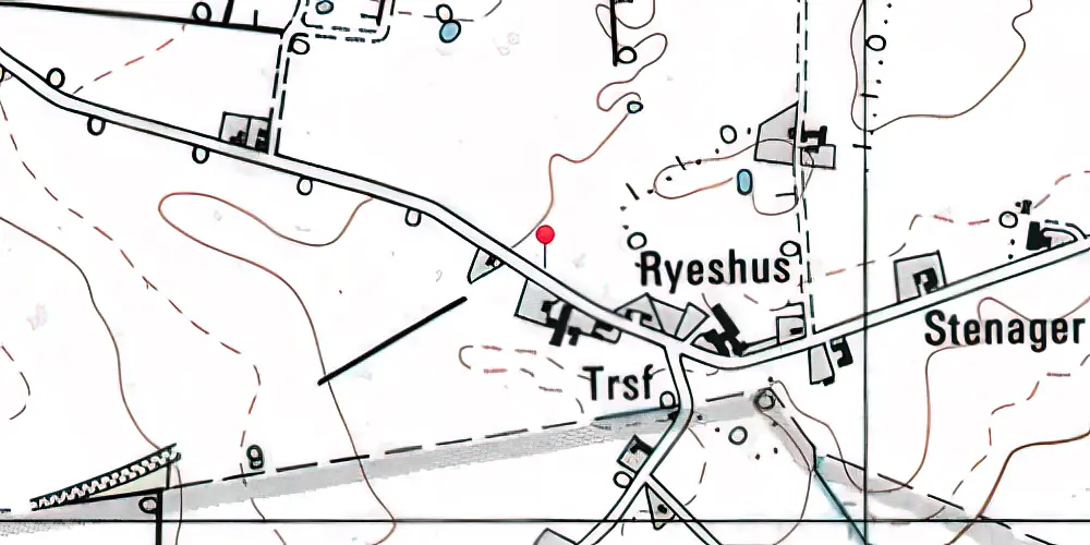 Historisk kort over Fredsgaarde Trinbræt med Sidespor 