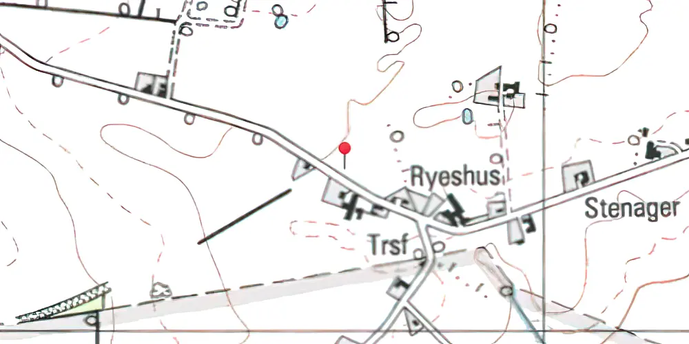 Historisk kort over Fredsgaarde Trinbræt med Sidespor 