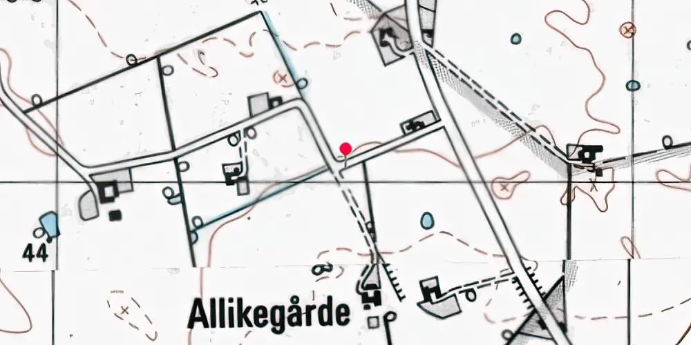 Historisk kort over Allikegaarde Trinbræt 