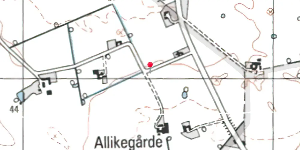 Historisk kort over Allikegaarde Trinbræt 