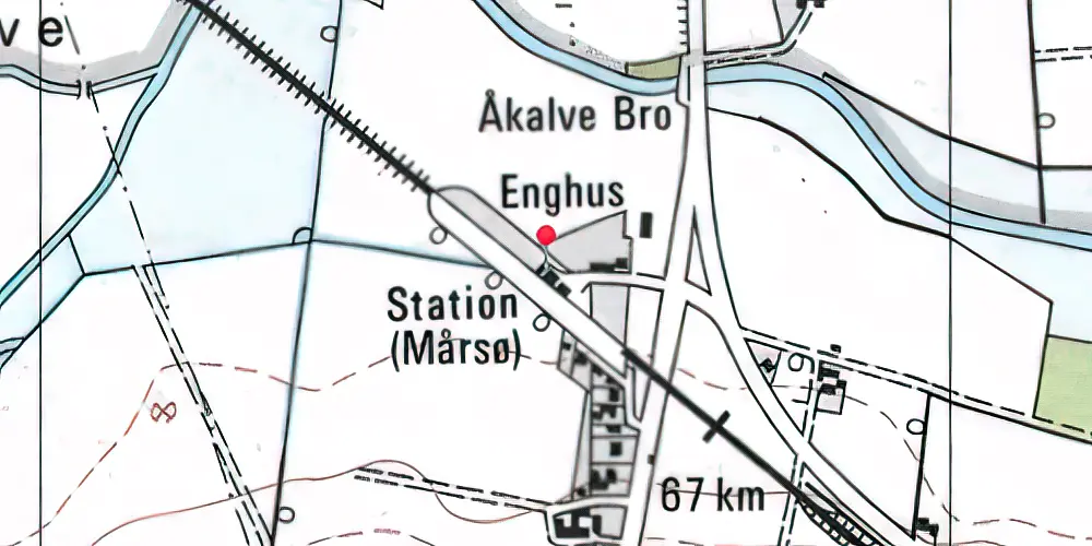 Historisk kort over Mårsø Station