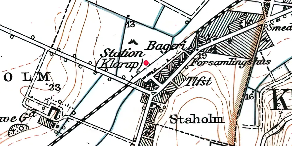 Historisk kort over Klarup Station