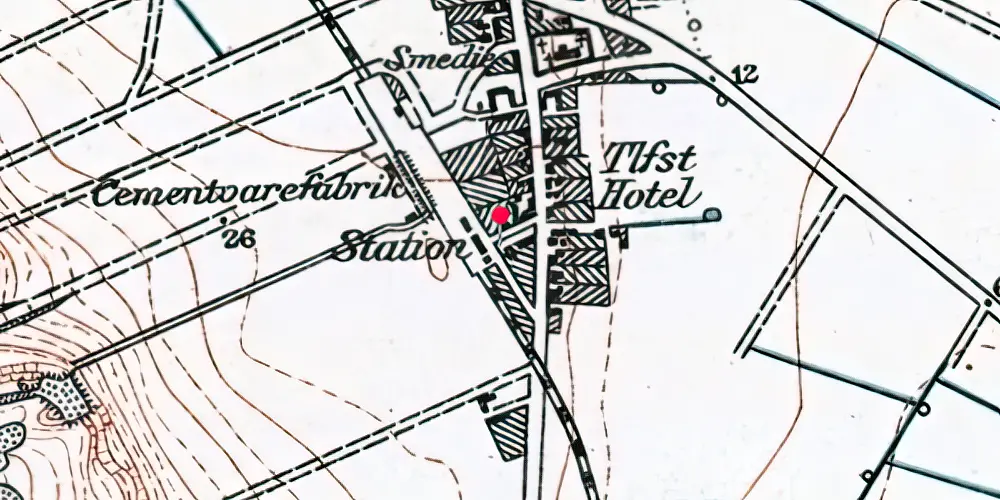 Historisk kort over Storvorde Station 