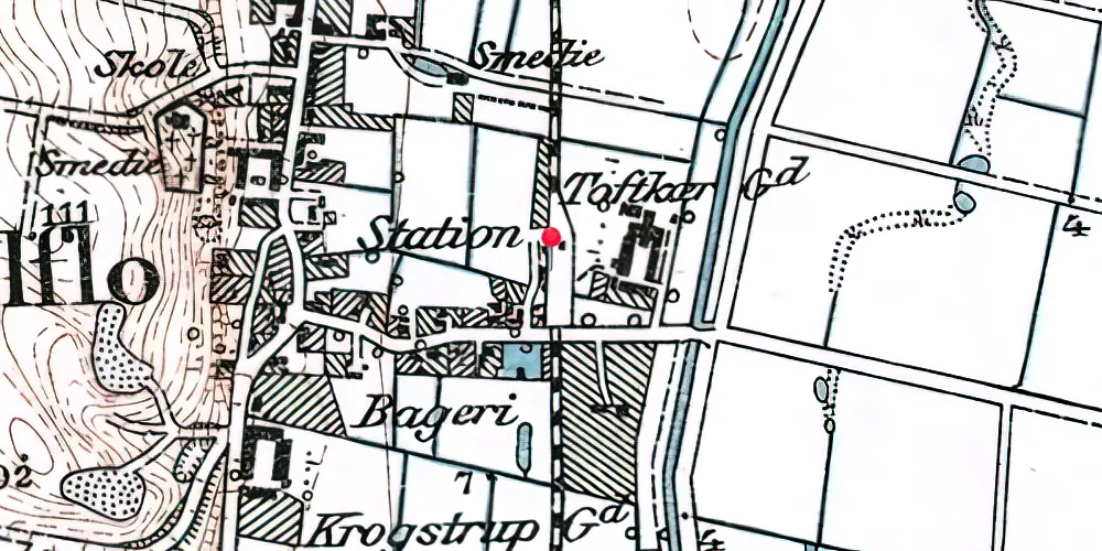 Historisk kort over Sejlflod Station