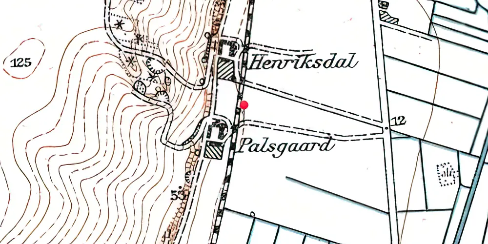 Historisk kort over Palsgaard Trinbræt